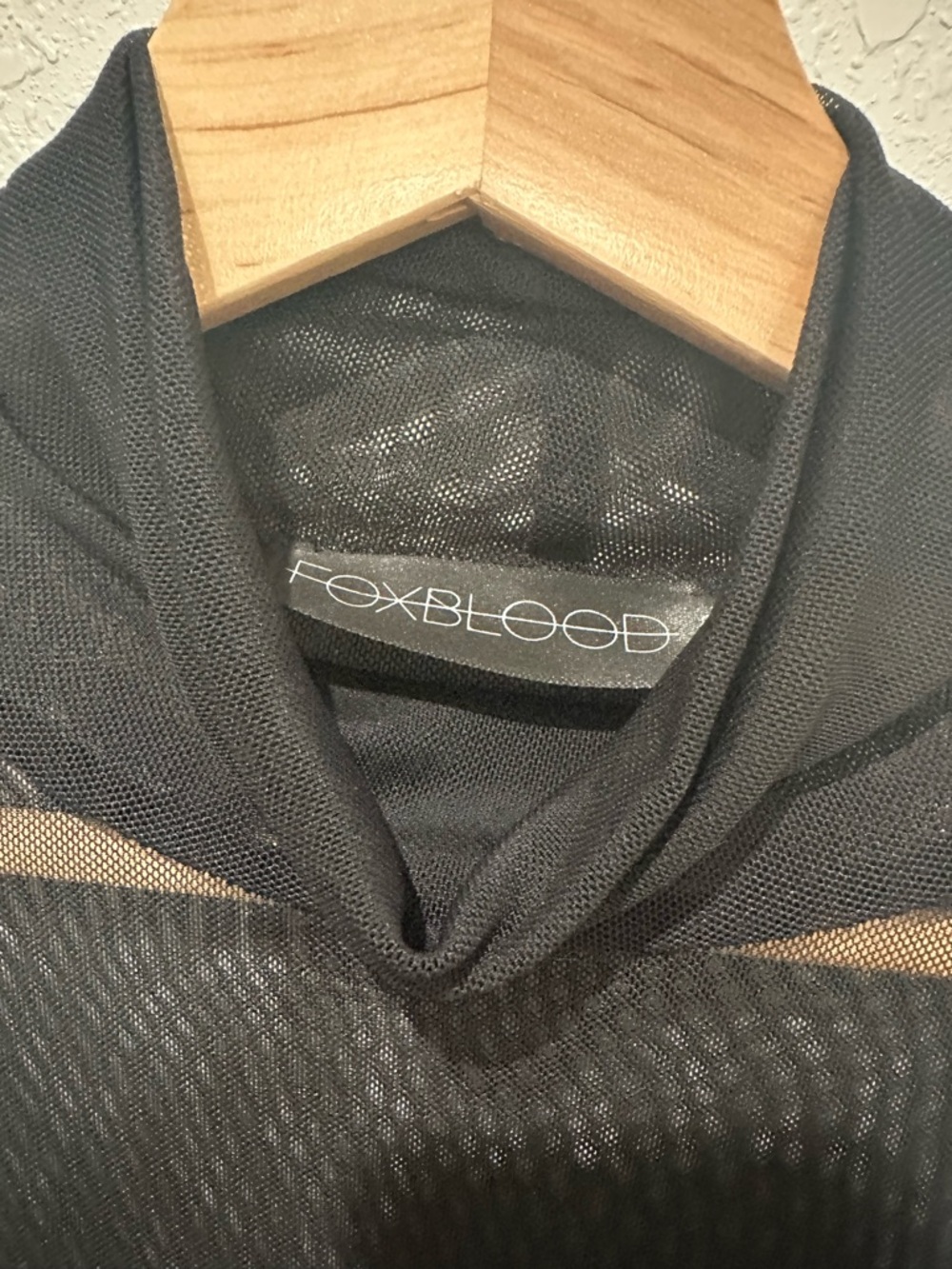 Foxblood Black Mesh Long Sleeve Turtleneck - Goth Layering Top - XS - Picture 2 of 5